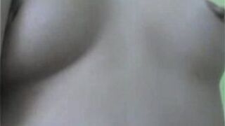 Funny teen tries different wigs while stripping for the cam - porn video