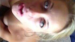 Homemade amateur sexy blonde blowjob my thickcock - porn video