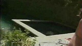 Fucking tiny titted chick next the pool - porn video