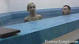 Hot blonde big tit Tgirl Jeany - porn video