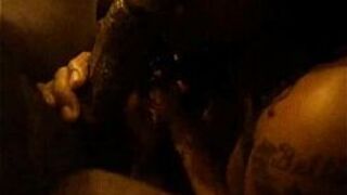 Busty black ex girlfriend gives nice headjob - porn video