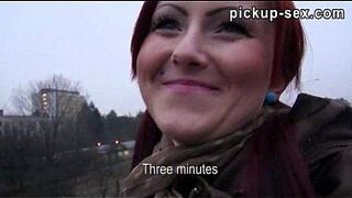 Redhead Belinda pounded and creampied in public toilet - porn video