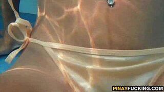 Two Filipina Amateurs Fingered At The Pool - porn video