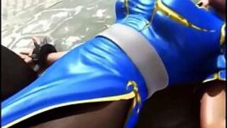 hentai sexy Street Fighter Sexy Ecchi Chun Li riding an Exercise Ball - porn video