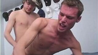 Gay movie of Jason and Tristian kiss vigorously as they rip each - porn video