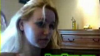 Cute Blonde Sucking Cock Cumshot - porn video