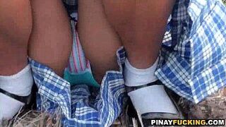 Daring Asian Amateur Gives An Outdoor Blowjob - porn video