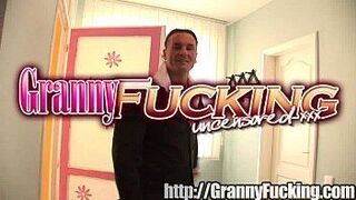 slutty grandma gets railed - porn video