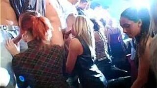 Shameless girls sucking dicks in public - porn video