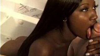 Erotic Ebony Cute Grinds Into Big White Cock - porn video